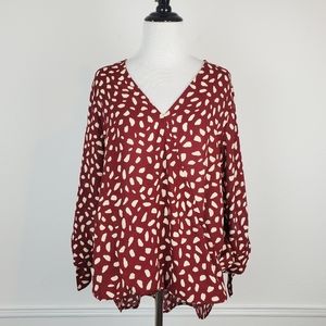 West Kei Allan Top Polka Spotted Surplice Boho Quirky Stitch Fix Spring Summer